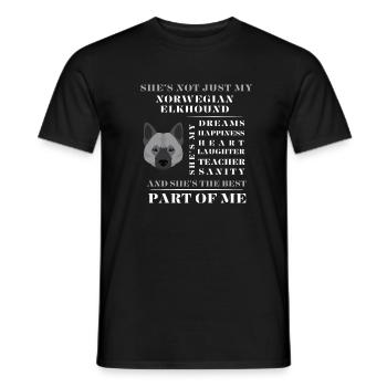 norwegian elkhound dog best part of me - Men's T-Shirt - black - Front - AI Model Male 178 light (178cm)