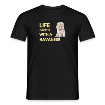 life is better with a havanese - Men's T-Shirt - black - Front - AI Model Male 178 light (178cm)