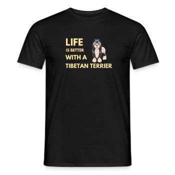 life is better with a tibetan terrier - Men's T-Shirt - black - Front - AI Model Male 178 light (178cm)