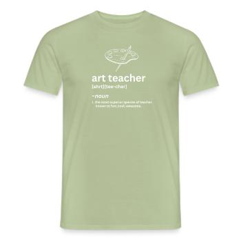 art teacher funny noun definition - Men's T-Shirt - sage - Front - AI Model Male 178 light (178cm)