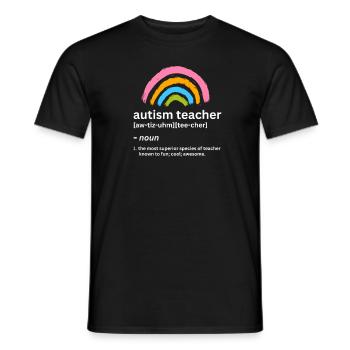 autism teacher funny noun definition - Men's T-Shirt - black - Front - AI Model Male 178 light (178cm)