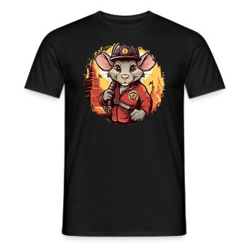 Feuerwehr Ratten - Männer T-Shirt - Schwarz - Vorne - AI Model Male 178 light (178cm)