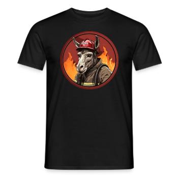 âne pompier / âne pompier âne - T-shirt homme - noir - Devant - AI Model Male 178 light (178cm)