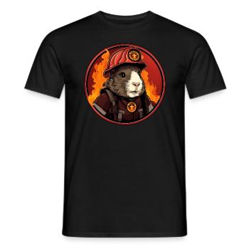 Fire Brigade Guinea Pig - Men's T-Shirt - black - Front - AI Model Male 178 light (178cm)