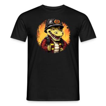 Feuerwehr Krokodil - Männer T-Shirt - Schwarz - Vorne - AI Model Male 178 light (178cm)