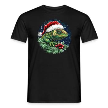 Chameleon Christmas - Men's T-Shirt - black - Front - AI Model Male 178 light (178cm)