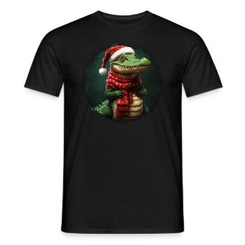 Noël crocodile - T-shirt homme - noir - Devant - AI Model Male 178 light (178cm)