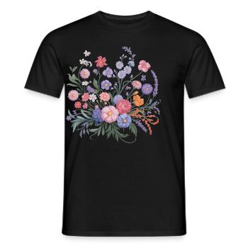 Bunte Wildblume Blumen Pflanze Blume Gärtner - Männer T-Shirt - Schwarz - Vorne - AI Model Male 178 light (178cm)