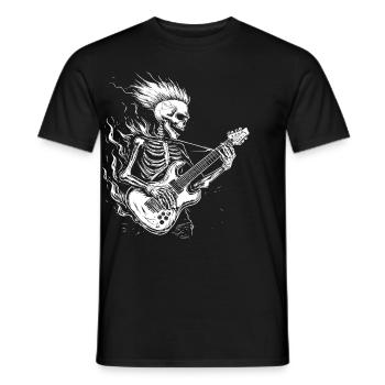 Cool Skeleton Guitar Player Guitarist Musician - Men's T-Shirt - black - Front - AI Model Male 178 light (178cm)