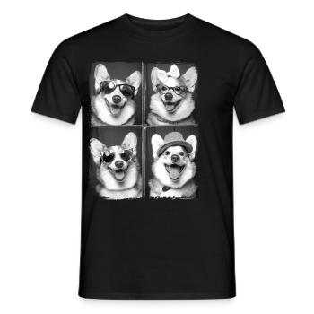 Lustiger Corgi Hund Liebhaber Tier Fotoautomat Selfie - Männer T-Shirt - Schwarz - Vorne - AI Model Male 178 light (178cm)