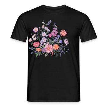 Bunte Wildblume Blumen Pflanze Blume Gärtner - Männer T-Shirt - Schwarz - Vorne - AI Model Male 178 light (178cm)