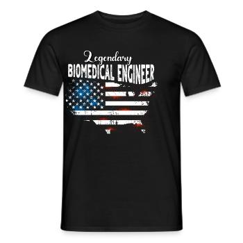 Ingénieur biomédical US - T-shirt homme - noir - Devant - AI Model Male 178 light (178cm)