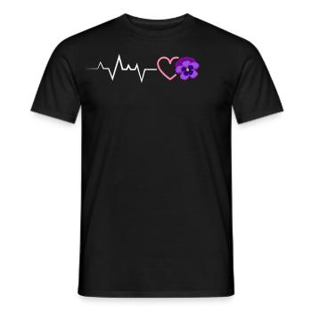 Lesbischer Herzschlag Veilchen Blume Liebe Pride - Männer T-Shirt - Schwarz - Vorne - AI Model Male 178 light (178cm)