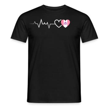 Lesbienne Battement de cœur Fleurs Fierté Amour - T-shirt homme - noir - Devant - AI Model Male 178 light (178cm)