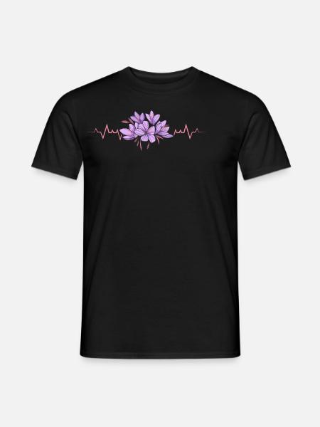 Lesbischer Herzschlag Veilchen Blume Liebe Pride - Männer T-Shirt - Schwarz