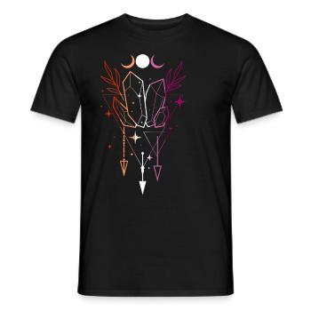 Kristalle mit Monden und lesbischer Magie - Männer T-Shirt - Schwarz - Vorne - AI Model Male 178 light (178cm)