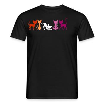 Elegant Cats in Pride Colors Yoga & Stretch - Men's T-Shirt - black - Front - AI Model Male 178 light (178cm)