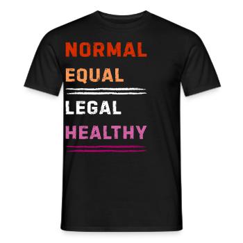 Starker lesbischer Pride in den Farben der Flagge - Männer T-Shirt - Schwarz - Vorne - AI Model Male 178 light (178cm)