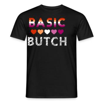 Basic Butch Funny Lesbian Pride Statement - Men's T-Shirt - black - Front - AI Model Male 178 light (178cm)