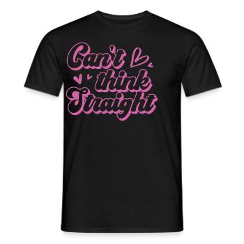 Can't Think Straight Sweet Lesbian Pride Statement - Men's T-Shirt - black - Front - AI Model Male 178 light (178cm)