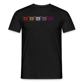 Papillon Lesbienne Fierté Minimaliste - T-shirt homme - noir - Devant - AI Model Male 178 light (178cm)