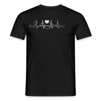 Herzschlag Transgender Flagge LGBTQ+ Pride - Männer T-Shirt - Schwarz - Vorne - AI Model Male 178 light (178cm)