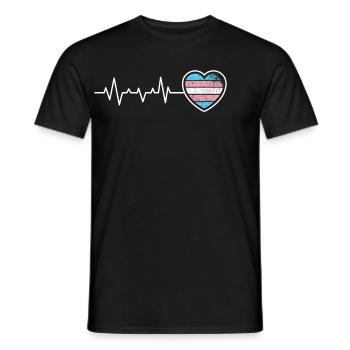 Herzschlag Transgender Vintage LGBTQ+ Flagge Pride - Männer T-Shirt - Schwarz - Vorne - AI Model Male 178 light (178cm)