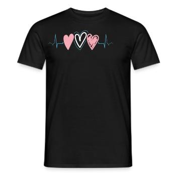 Herzschlag Herzen Transgender Pride Flagge Liebe - Männer T-Shirt - Schwarz - Vorne - AI Model Male 178 light (178cm)