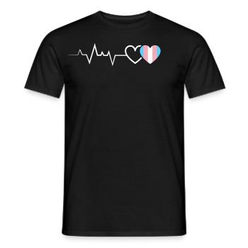 Herzschlag Transgender Liebe Stolz LGBTQ+ - Männer T-Shirt - Schwarz - Vorne - AI Model Male 178 light (178cm)