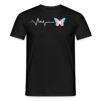 Herzschlag Schmetterling Transgender Pride Flagge - Männer T-Shirt - Schwarz - Vorne - AI Model Male 178 light (178cm)