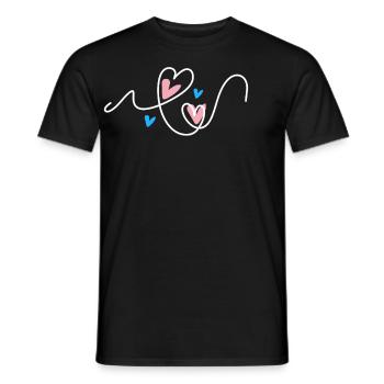 Herzlinie Transgender Flagge Liebe Stolz LGBTQ+ - Männer T-Shirt - Schwarz - Vorne - AI Model Male 178 light (178cm)