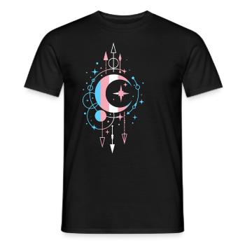 Transgender Mond und Sterne himmlisches Design - Männer T-Shirt - Schwarz - Vorne - AI Model Male 178 light (178cm)