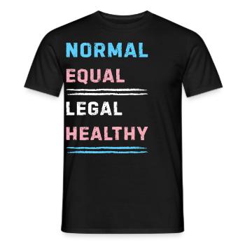 Transgender Message on Equality and Rights - Men's T-Shirt - black - Front - AI Model Male 178 light (178cm)