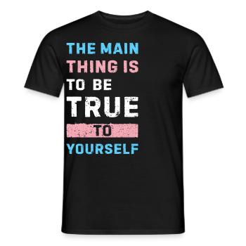 Transgender Statement Pride und Selbstbewusstsein - Männer T-Shirt - Schwarz - Vorne - AI Model Male 178 light (178cm)