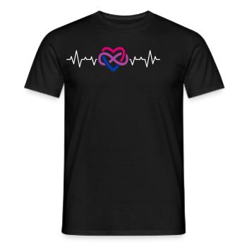 Heartbeat Infinity Love en couleurs bisexuelles - T-shirt homme - noir - Devant - AI Model Male 178 light (178cm)