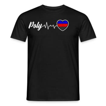 Poly Herzschlag Liebe in Polyamorie Farben - Männer T-Shirt - Schwarz - Vorne - AI Model Male 178 light (178cm)