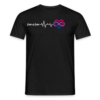 Love is Love Heartbeat Infinity en Bi Colours - T-shirt homme - noir - Devant - AI Model Male 178 light (178cm)