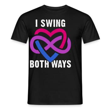 Ich Schwinge Beidseitig Polyamorie Bi Pride - Männer T-Shirt - Schwarz - Vorne - AI Model Male 178 light (178cm)