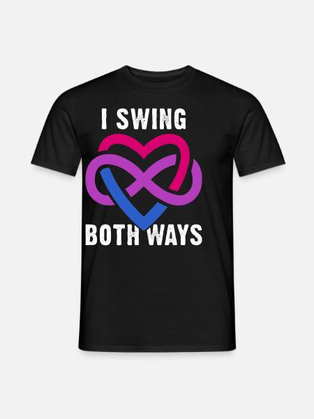 Ik Swing Beide Kanten Polyamorie Bi Pride - Heren T-shirt - zwart