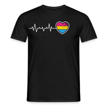 Pansexual Herzschlag mit Pride Herz - Männer T-Shirt - Schwarz - Vorne - AI Model Male 178 light (178cm)