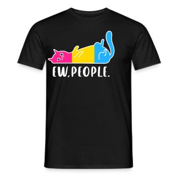 Pansexuel Ew Personnes Paresseux Chat LGBTQ Pan Couleurs - T-shirt homme - noir - Devant - AI Model Male 178 light (178cm)