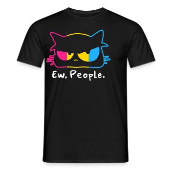 Pansexuel Chat Ew Personnes LGBTQ+ - T-shirt homme - noir - Devant - AI Model Male 178 light (178cm)