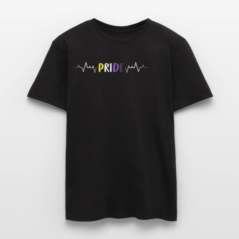 Nonbinary Pride Heartbeat Pride Non Binary Flag Men’s T-shirt