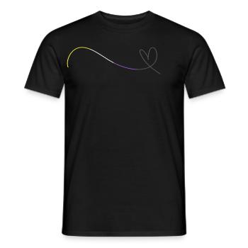 Nonbinary Pride Herzlinie Liebe minimalistisch - Männer T-Shirt - Schwarz - Vorne - AI Model Male 178 light (178cm)