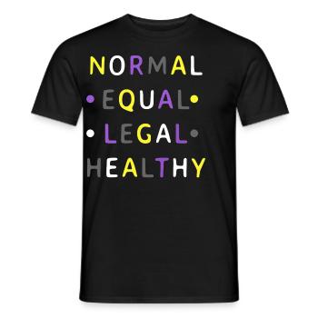 Normal Equal Legal Healthy Nonbinary Pride Colors - Men's T-Shirt - black - Front - AI Model Male 178 light (178cm)