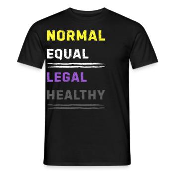 Normal Equal Legal Healthy Nonbinary Pride Enby - Men's T-Shirt - black - Front - AI Model Male 178 light (178cm)