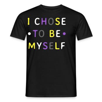 Nonbinary Pride Enby LGBTQ Own Decision - Men's T-Shirt - black - Front - AI Model Male 178 light (178cm)