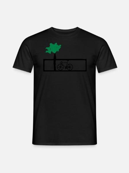 Fahrrand am Strand Vektor - Männer T-Shirt - Schwarz