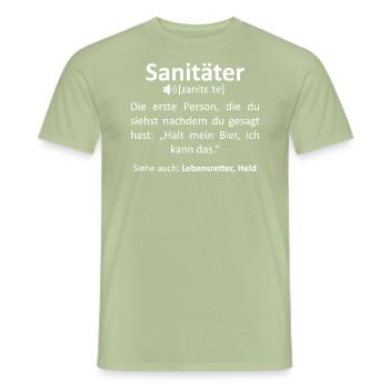 Rettungssanitäter Sanitäter Lebensretter Bier - Männer T-Shirt - Sage - Vorne - AI Model Male 178 light (178cm)