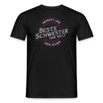 Schwester Schwesterherz Geschenk Geschenkidee - Männer T-Shirt - Schwarz - Vorne - AI Model Male 178 light (178cm)